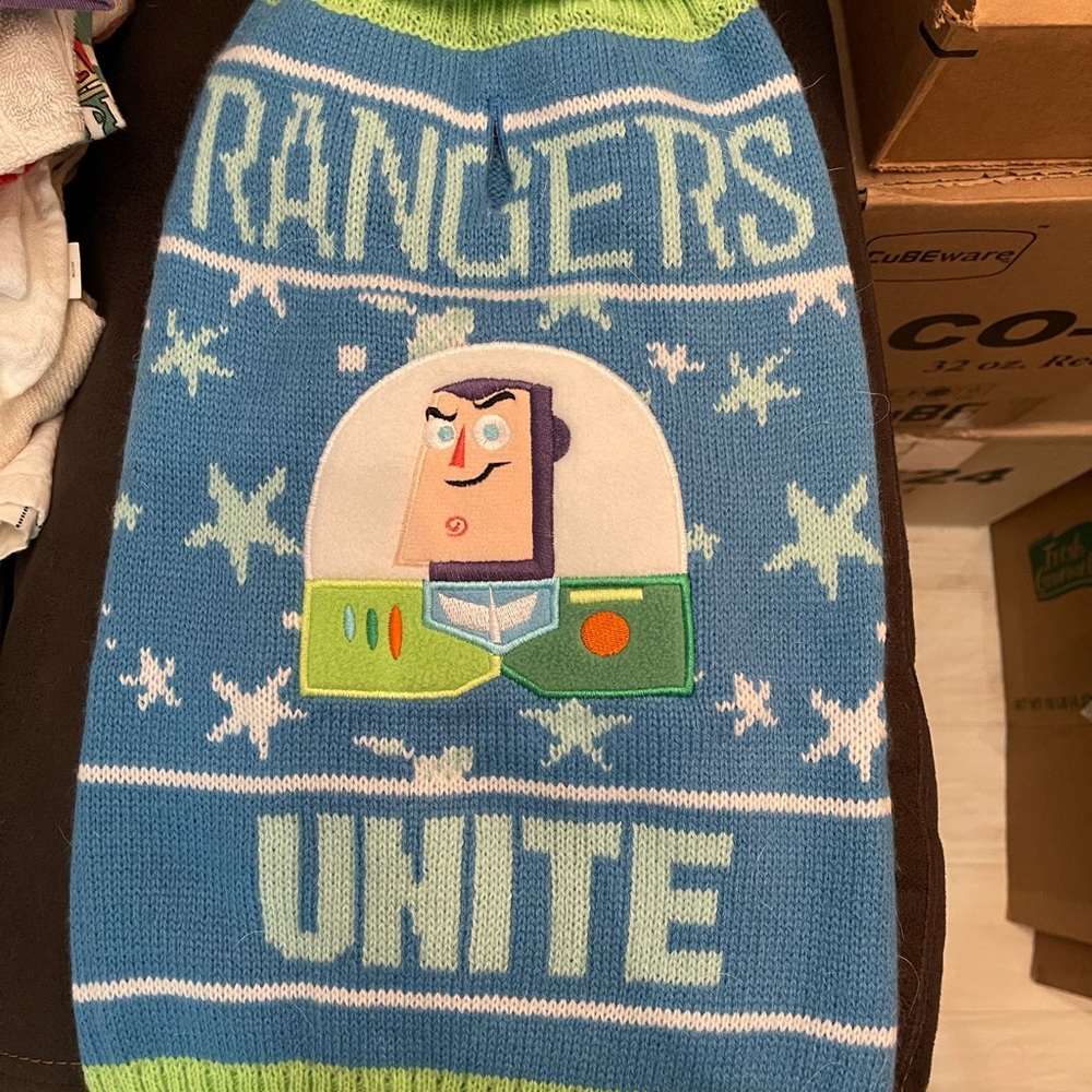 Buzz Lightyear ugly dog sweater